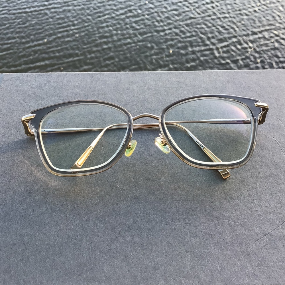 Longchamp Cateye Eyeglasses LO2635 Translucent Gray Full Frame with Case
